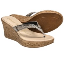 Athena Alexander Aloha Sandals - Wedge Heel (For Women) in Natural Snake Print - Closeouts