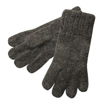 Auclair Alpaca Ragg Wool Gloves  (For Men) in Charcoal Heather