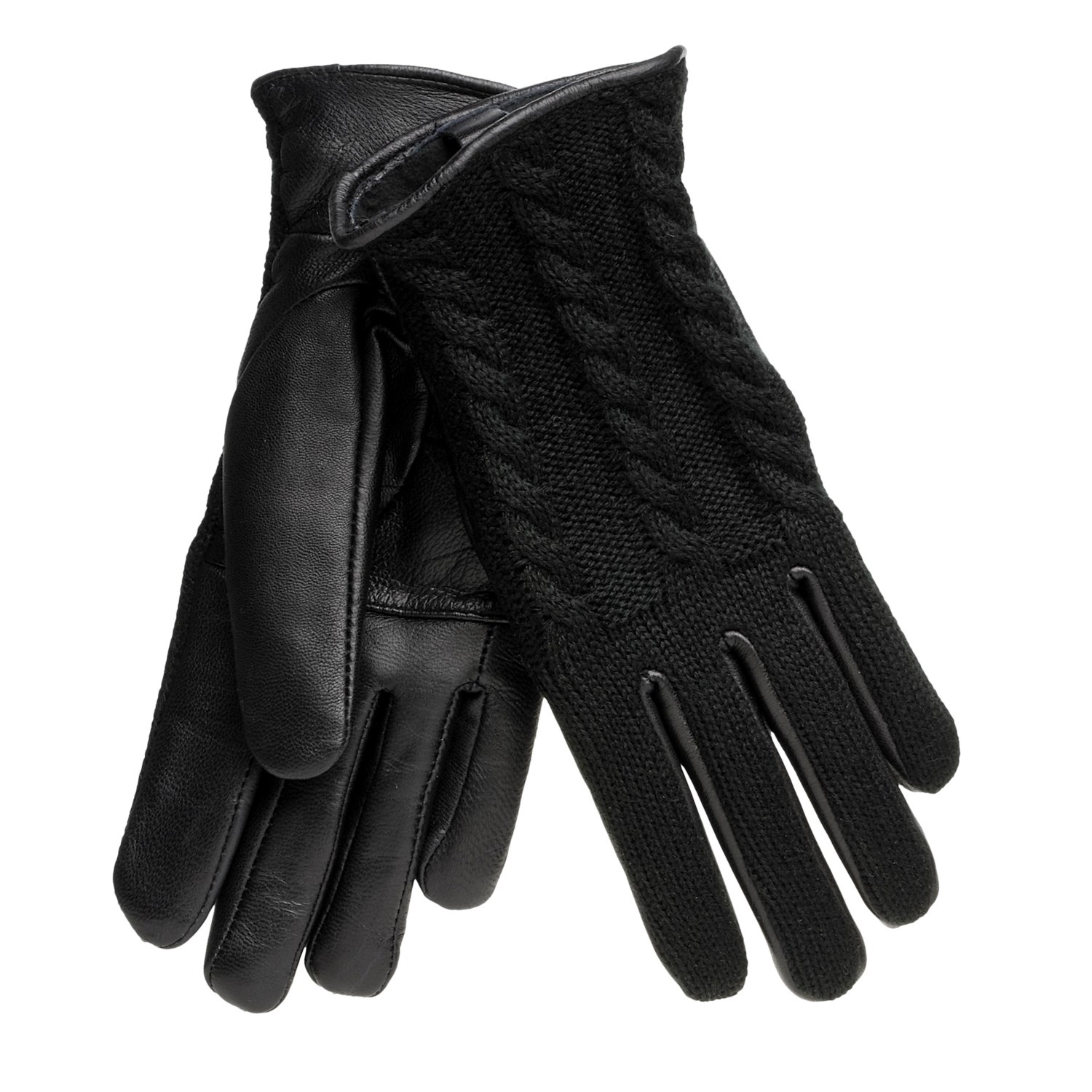 Auclair CableKnit Gloves Leather, Lined (For Women) Save 57