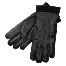 Auclair Casual Leather Gloves with Fleece Liner (For Men) in Black - Closeouts