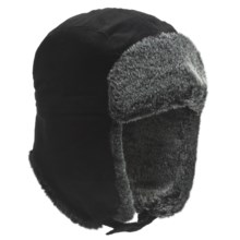 Auclair Corduroy Cargo Aviator Hat (For Men) in Black - Closeouts