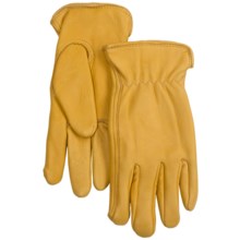 Auclair Deerskin Driver Gloves - Fleece Lining (For Men)  in Yukongold - Closeouts