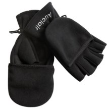 Auclair Fleece Fishing Gloves with Flip-Top Glomitts (For Men and Women) in Black - Closeouts