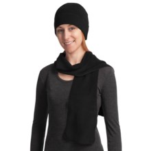 Auclair Fleece Scarf and Beanie Hat Set (For Women) in Black - Closeouts
