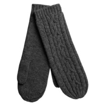 Auclair Long Cable-Knit Mittens - Merino Wool (For Women) in Charcoal - Closeouts