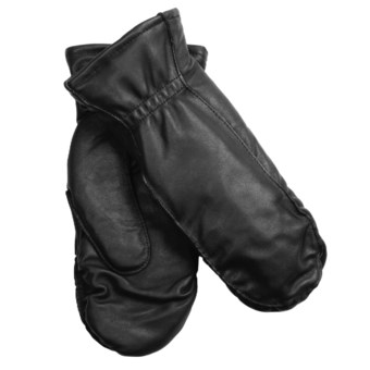 Auclair Moccasin Finger Sheepskin Gloves-Mittens - Polyfleece Lining (For Women) in Black