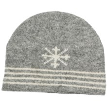 Auclair Ragg Skipole Beanie Hat - Lambswool, Fleece Lining (For Men and Women) in Grey/White - Closeouts