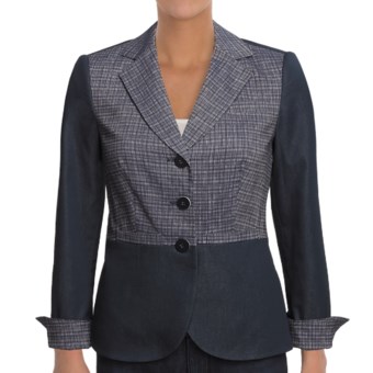 Audrey Talbott Audrey Jacket- Cross-Hatch (For Women) in Navy/White