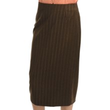 Audrey Talbott Broken-Stripe Pencil Skirt - Wool-Cashmere (For Women) in Terrior - Closeouts