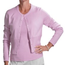 Audrey Talbott Chloe Crop Cardigan Sweater - Cotton Rich (For Women) in Lavender - Closeouts
