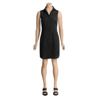 Audrey Talbott Dot Jacquard Shirtdress - Cotton, Sleeveless (For Women) in Black