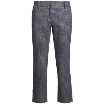 Audrey Talbott Hapri Crosshatch Ankle Pants - Cotton-Linen (For Women) in Regatta/White