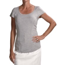 Audrey Talbott Jete Jersey Shirt - Stretch Modal, Short Sleeve (For Women) in Light Heather Grey - Closeouts