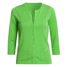 Audrey Talbott Kezia Cardigan Sweater - Cotton, 3/4 Sleeve (For Women) in Nantucket - Closeouts