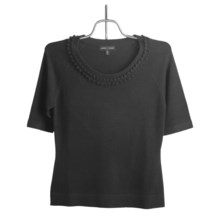 Audrey Talbott Lette Sweater - Rayon-Cotton, Short Sleeve (For Women) in Black - Closeouts