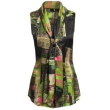 Audrey Talbott Madison Silk Shirt - Scarf Front, Sleeveless (For Women) in Multi - Closeouts