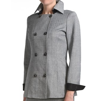 Audrey Talbott Margete Herringbone Jacket - Double Breasted (For Women) in Black Multi