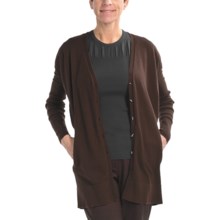 Audrey Talbott Naomi Cardigan Sweater - Cotton-Silk-Cashmere (For Women) in Dark Terrior - Closeouts