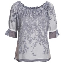 Audrey Talbott Parker Double-Layer Tunic Shirt - 3/4 Sleeve (For Women) in Regatta/White - Closeouts