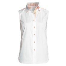Audrey Talbott Sateen Bobbie Shirt - Stretch Cotton, Sleeveless (For Women) in White/Orange - Closeouts