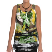 Audrey Talbott Silk Georgette Shirt - Ruffled, Sleeveless (For Women) in Multi - Closeouts