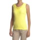 August Silk 2x2 Rib Cotton Tank Top - Crochet Applique (For Women)