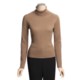 August Silk 4x2 Ribbed Turtleneck - Long Sleeve (For Women)