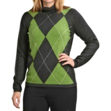 August Silk Argyle Sweater (For Women) in Slate/Green - Closeouts