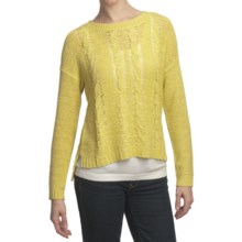 August Silk Cable Sweater - Tape Yarn (For Women) in Candied Citron - Closeouts