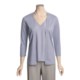 August Silk Cardigan Sweater - Lace-Trimmed Charmeuse Underpinning, 3/4 Sleeve (For Women)