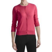 August Silk Cotton-Modal Cardigan Sweater - 3/4 Sleeve (For Women) in Gypsycoral - Closeouts