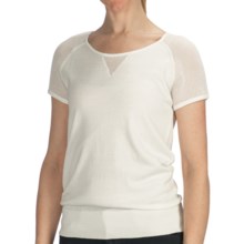 August Silk Cotton-Modal Shirt - Short Sleeve (For Women) in White - Closeouts