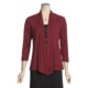 August Silk Drape-Front Cardigan Sweater - Sequined, 3/4 Sleeve (For Women)