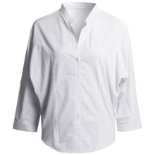 August Silk Hybrid Cocoon Shirt - Stretch Cotton, 3/4 Sleeve (For Women) in White - Overstock