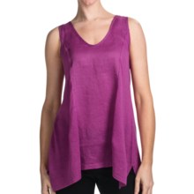 August Silk Hybrid Tank Top - Linen Blend (For Women) in Sunny Magenta - Closeouts