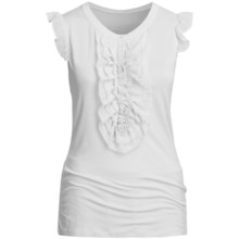 August Silk Jersey Knit Shirt - Georgette Trim, Sleeveless (For Women) in Uv White - Closeouts