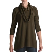 August Silk Knit Shirt with Infinity Scarf - 3/4 Sleeve (For Women) in Green Trees - Closeouts
