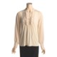 August Silk Lace Neck Shirt - Mandarin Collar, Long Sleeve (For Women)