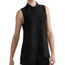August Silk Modern Hybrid Rayon Shirt - Sleeveless (For Women) in Black - Closeouts