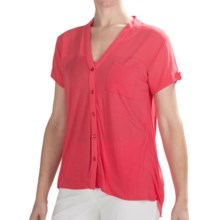 August Silk Modern Hybrid Tunic Shirt - Short Sleeve (For Women) in Gypsy Coral - Closeouts