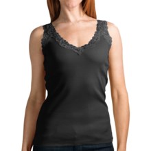 August Silk Options Lace Trim Camisole - V-Neck (For Women) in Black - Overstock