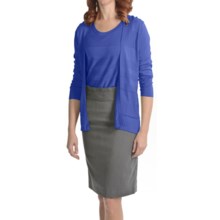 August Silk Ottoman Texture Knit Cardigan and Shell Set - 3/4 Sleeve (For Women) in Blueberry Blast - Closeouts