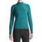 August Silk Rib-Trimmed Mock Turtleneck - Long Sleeve (For Women) in Evergreen Turquoise