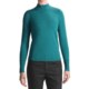 August Silk Rib-Trimmed Mock Turtleneck - Long Sleeve (For Women)