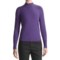 August Silk Rib-Trimmed Mock Turtleneck - Long Sleeve (For Women) in Purple Caravan