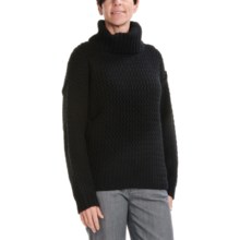 August Silk Rick-Rack Stitch Sweater (For Women) in Black - Closeouts
