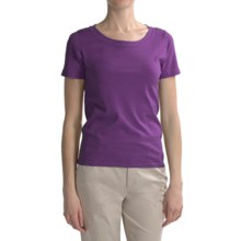 August Silk Round Neck T-Shirt - Short Sleeve (For Women) in Berrylicious - Closeouts