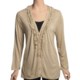 August Silk Ruffle Neck Cardigan Sweater - Tissue Rayon (For Women)