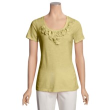 August Silk Slub Cotton Lawn Shirt - Short Sleeve (For Women) in Reef Green - Closeouts