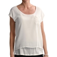 August Silk Softly Layered Shirt - Short Sleeve (For Women) in Js Cream - Closeouts